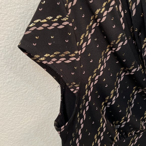 Ally B. Surplice Attached Necklace Large Top Short Sleeve Chain Design Y2K - Picture 7 of 12